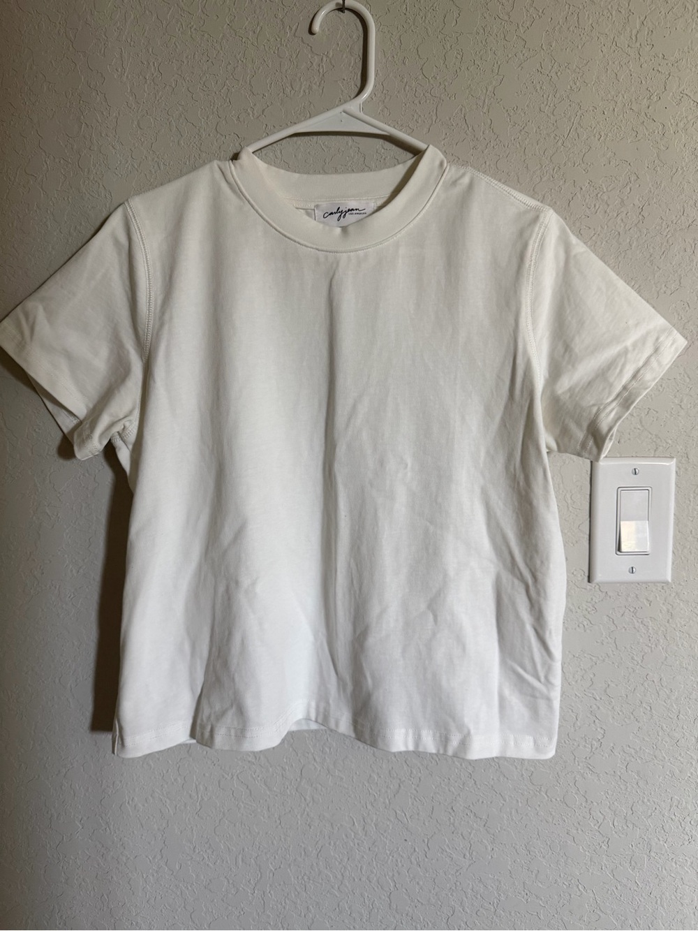 CJLA “Mia” Womens Short Sleeve Crewneck T-Shirt in Off-White